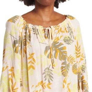 Sanctuary Leaf Pattern Long Sleeve Flowy Bohemian Top. New with Tags.